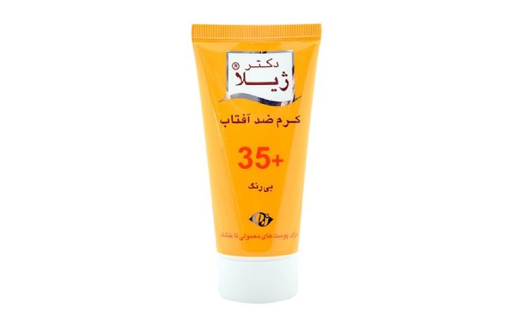 کرم ضد آفتاب بی رنگ SPF35 دکتر ژیلا مناسب پوست خشک حجم 50 گرم